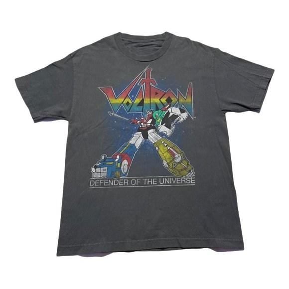 Voltron T Shirt Lets Go Voltron Force Retro 80S Leisure Cartoon Plus Size O-Neck